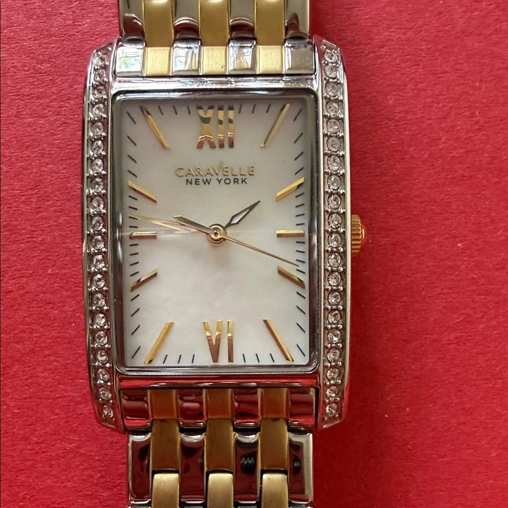 Caravelle New York Two-Tone Crystal Accent Women’s Watch - Gold & Silver - Picture 7 of 7